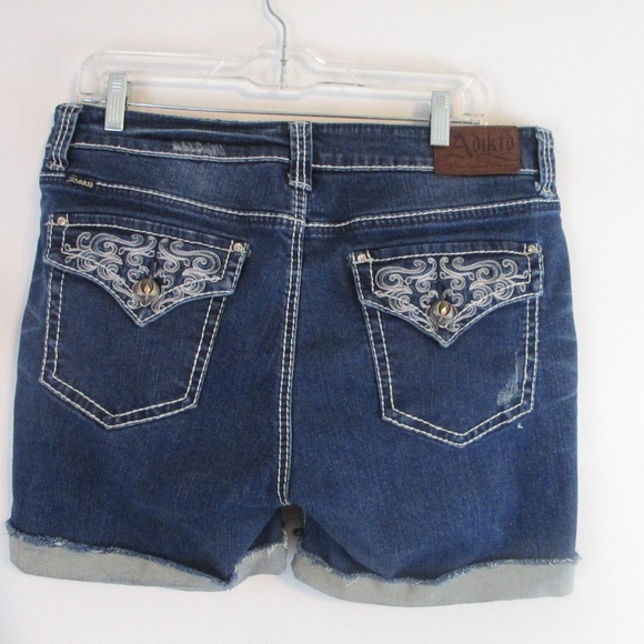 Adiktd Pants - Adiktd women's sz. 14 cut off shorts, drk.wash PE2